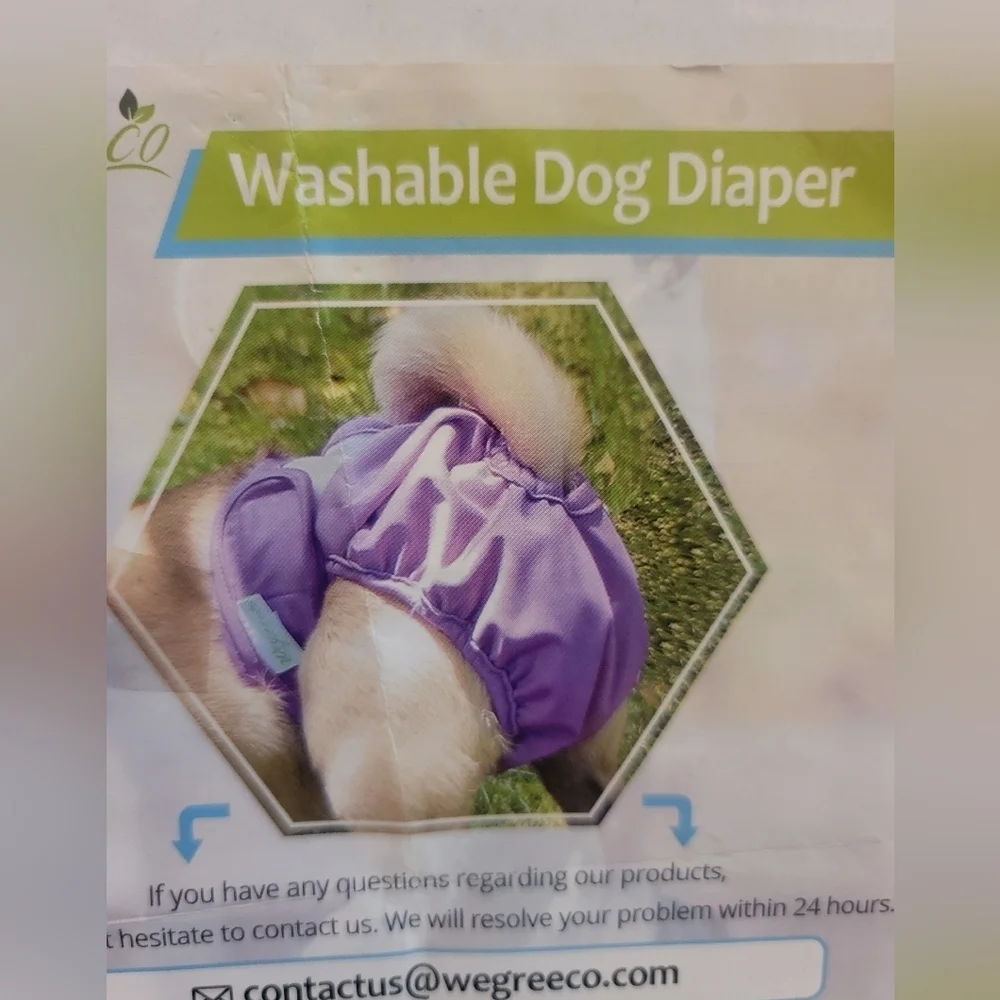 NWT‎ - 3 WEGREECO WASHABLE DOG DIAPERS (sz med)